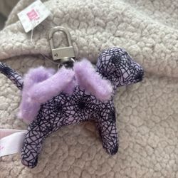 PINK spider halloween dog keychain