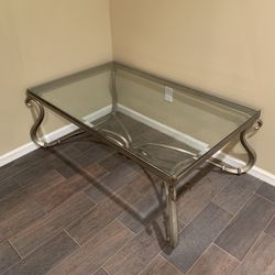 Glass Coffee Table With Gold Frames