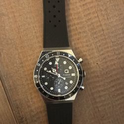 Timex Q 3-Time Zone Chronograph Quartz Black Dial Men's Watch TW2V70000