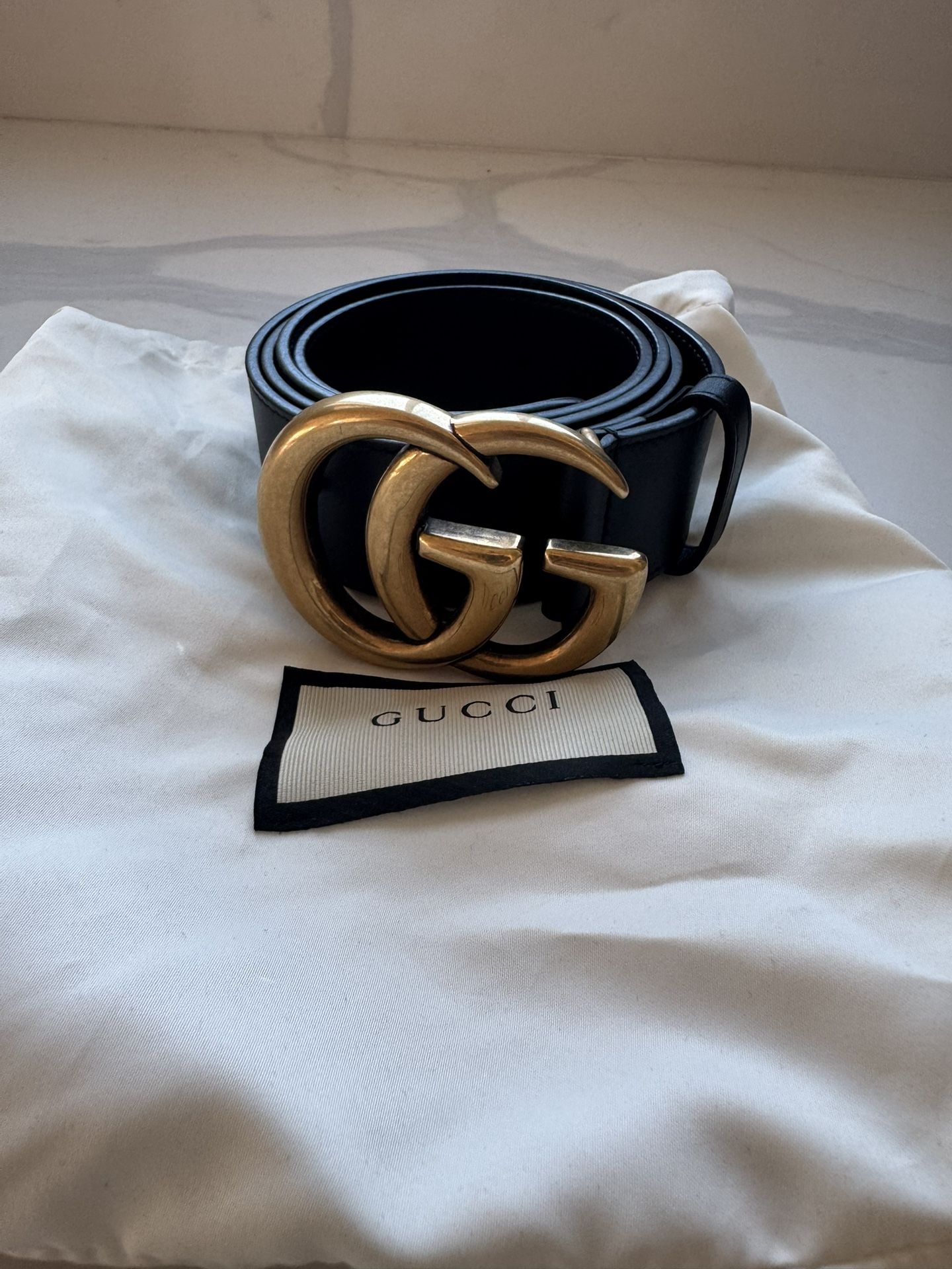 Authentic Gucci Belt GG Marmont Wide Unisex With Bag For Men And Women Size 100 40 Pretty Much Brand New Only Worn Once Or Twice