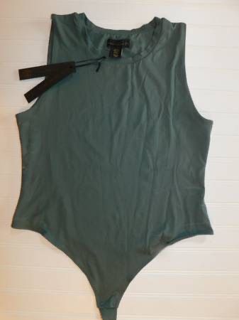 NWT House Of Harlow 1960 Sleeveless Crew Bodysuit Sage Green Women XL