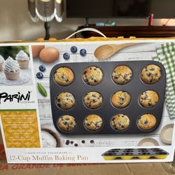 Parini 12Cup Muffin Baking Pan Non-Stick Stoneware