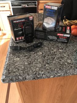 Stop Tech sport/street brake pads and SCT X4 tuner w/cord and box