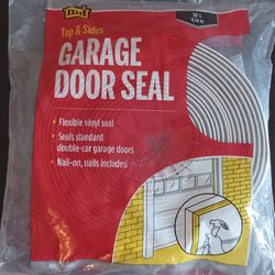 3822 Double Car Garage Door Weather Seal Top & Sides Seal 30 Ft White Vinyl