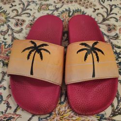 Old Navy Girls Sliders Palm Tree Design Size 12