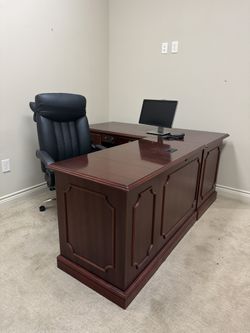 Mahogany Three-Piece Desk