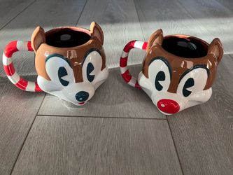 NEW Disney 2021 Walt's Holiday Christmas Chip And Dale Jumbo Mug Set 23oz each