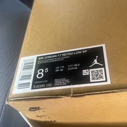 Air Jordan 17 Retro Low SP Size 8.5