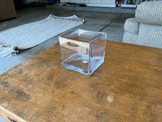 6" x 6" x 6" Clear Glass Cube Vase – Modern Square Centerpiece