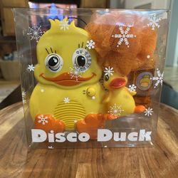 Vintage Yellow Duckie AM/FM Shower Radio-Knob Eyes-Suction Cups