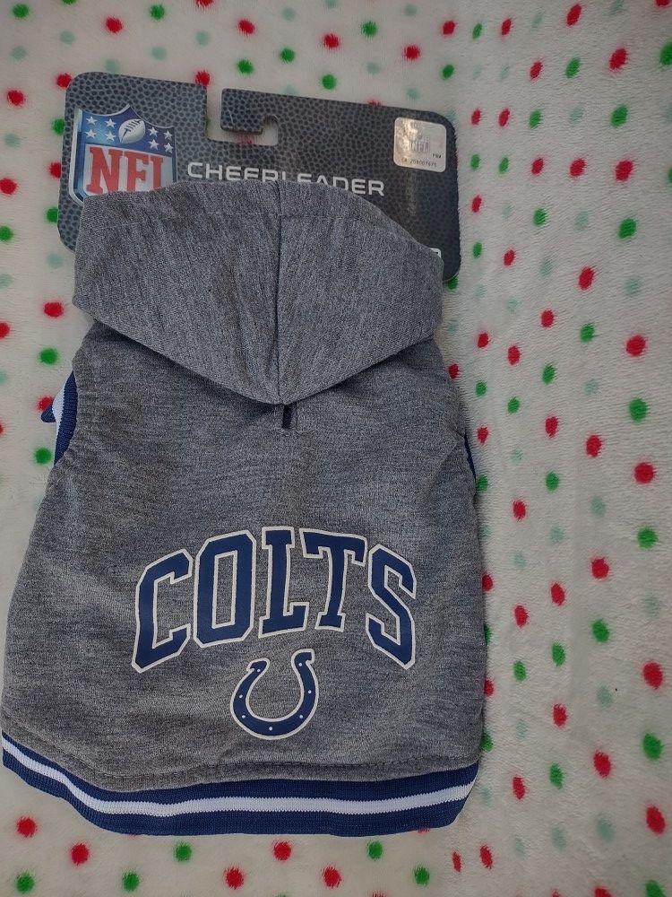 Pets First NFL Indianapolis Colts Pet Sleeveless Hoodie Shirt Xtra Small NWT