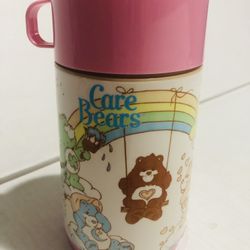 Vintage 1986 Pink Care Bears Thermos Excellent Condition