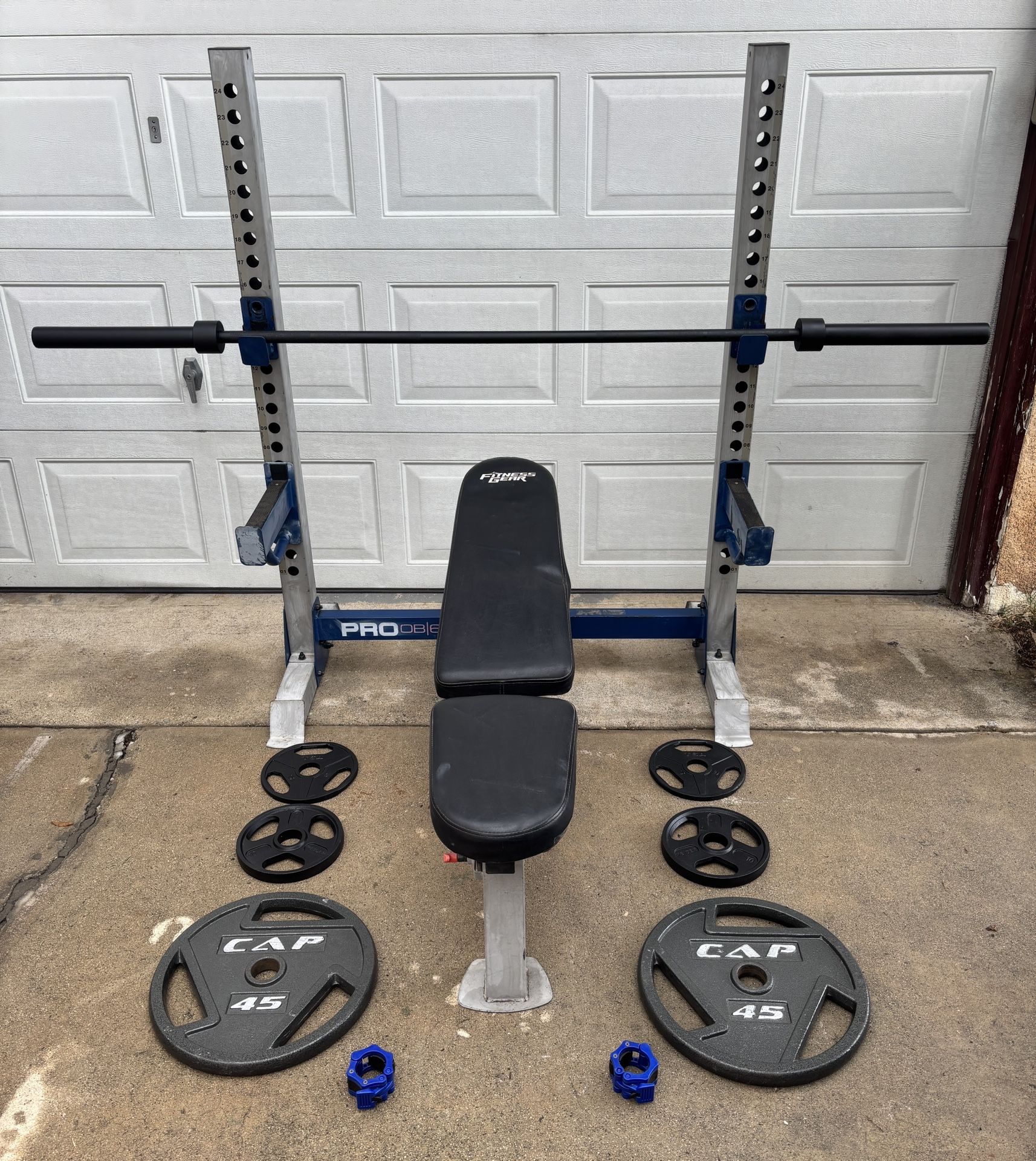 Olympic Weights, 7-ft Olympic Bar, Adjustable Bench Press