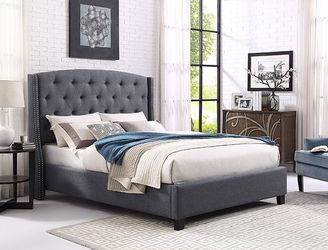 GREY QUEEN BED FRAME