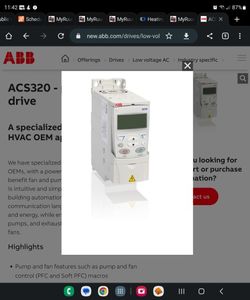ABB ACS 320 VARIABLE FREQUENCY DRIVE