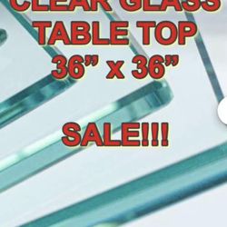 Glass Table Top. 3/4” Thick. Beveled Edge. 36” x 36”. Excellent Condition