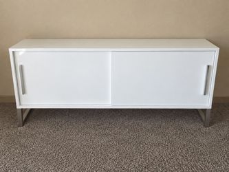 White Modern Sideboard with Sliding Doors