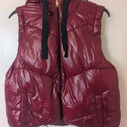 Women's Plus Size Puffer Vest Maroon LOVE AND SPORTS Activewear Size 3X -22