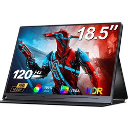 Portable screen 18.5 Inch 120HZ with Black Equalizer FPS/RTS, 100% sRGB 1080P HDR Large Portable Gaming screen, Frameless Travel screen with VESA for 