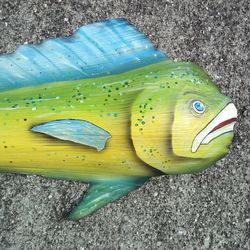 Mahi Mahi Painted Palm Frond by Dale Werner