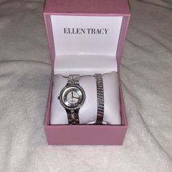 Ellen Tracy Watch And Bracelet Set