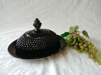 Black diamond tiara butter dish