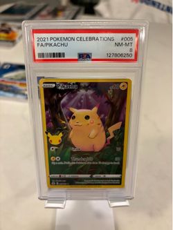 2021 POKEMON CELEBRATIONS #005 FULL ART/PIKACHU PSA 8
