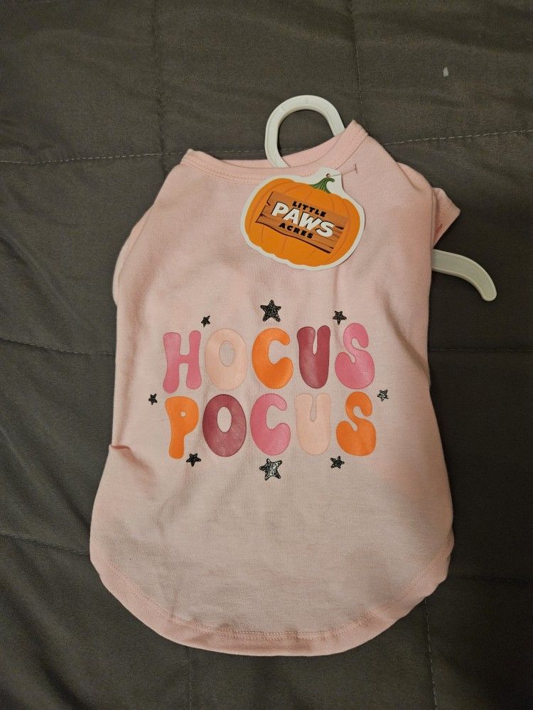 Pink halloween hocus pocus dog shirt size small