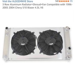 3 Row Aluminum Radiator with Shroud and Dual Fans