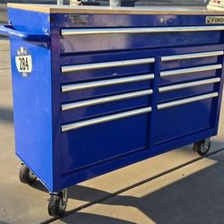 YUKON 46" 9 Drawer Tool Box Mobile Storage Cabinet with Solid Wood Top