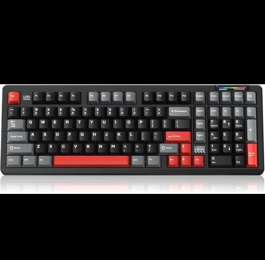 LINGBAO K98 PRO Wireless Mechanical Keyboard, Tri-Mode BT5.0/2.4GHz/USB-C, Gasket Custom Hot-Swappable Linear Switches Creamy Keyboard with Number