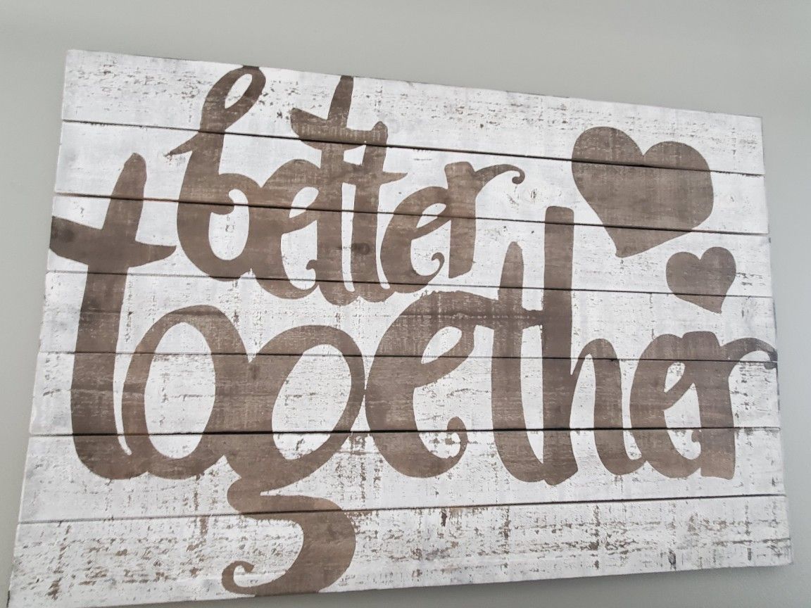 Better Together Wooden Sign - Great Wedding or Anniversary Gift!!!