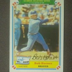 1983 Topps Drakes Big Hitters Bob Horner Atlanta Braves #11 Special Baseball Card Vintage Collectible Sports Trading MLB Series Of 33 Major League