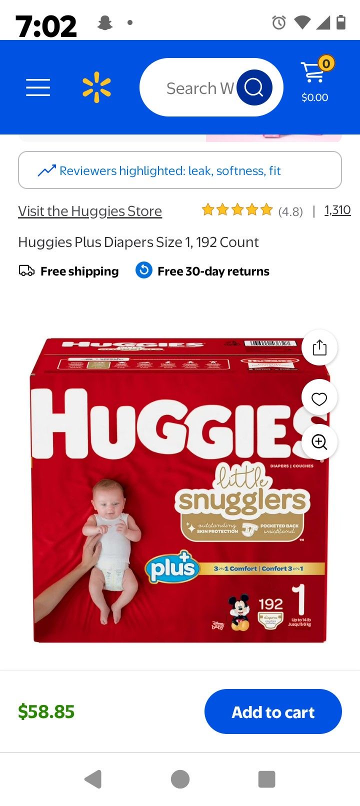 Huggies Plus Diapers Size 1