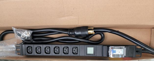 New LCD Metered PDU 240V 30A L6-30P 6x C13 Cryptocurrency Mining with Breaker