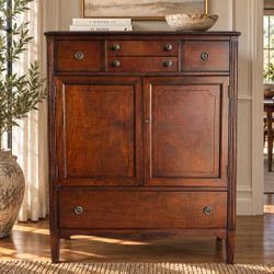 Beautiful Vintage Solid Wood Dresser Cabinet Dovetail Drawers With Original Hardware