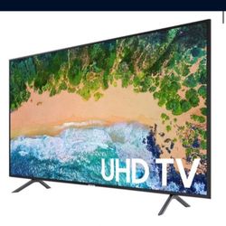 Huge Samsung - 75" Class - LED - NU7100 Series - 2160p - Smart - 4K UHD TV with HDR  Experience movies in a new way with this 75-inch Samsung televisi