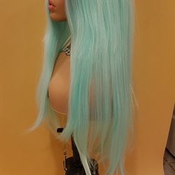Long Green Straight Wig