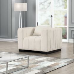 Velvet Arm Chair Pillow Included Dimensions: 28”H x 41.25”W x 36”D