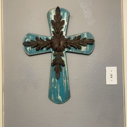 Rustic Teal Cross