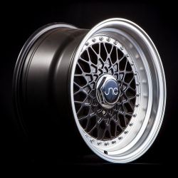 JNC004 Matte Black Machined Lip Wheels - 15"-18"