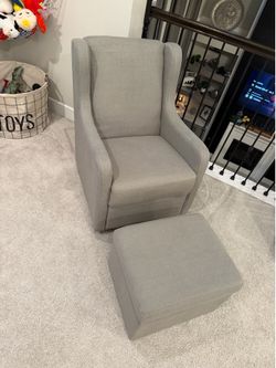 Nursery Chair with Ottoman with storage.