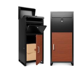 Package Delivery Boxes for Outside, Metal Parcel Drop Box, Large Package Drop Boxes, Secure Anti Theft Package Delivery Box for Porch Curbside with Pa