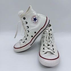 Sz 3 Youth Converse Chuck Taylor All Star High Top White Shoes