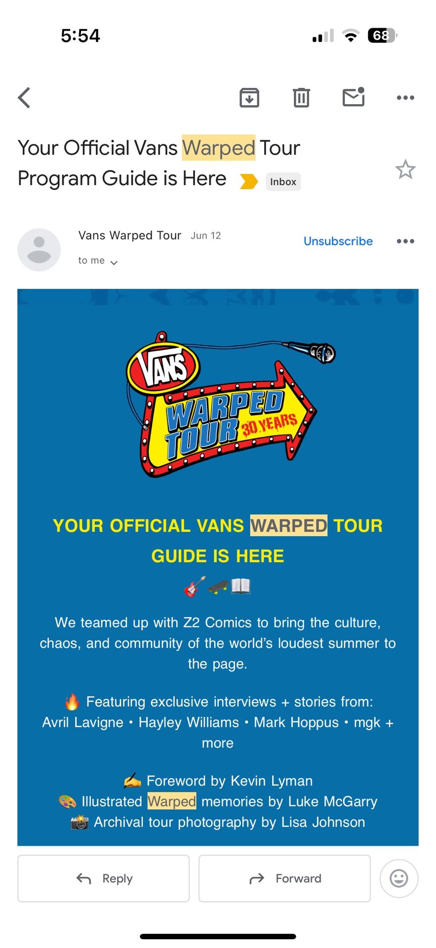 Selling Two VIP Warped tour tickets