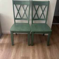 Two Matching Wooden Dinning Room Chairs