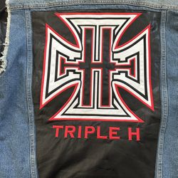WWE TRIPLE H “2002 RETURN” DENIUM / LEATHER JACKET BY CHALKLINE, OUT OF PRODUCTION