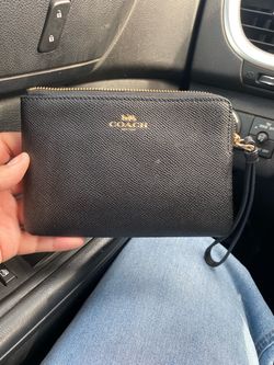 Coach Black Leather Wristlet Wallet