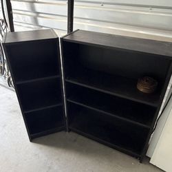 Black Storage Bookcases – Matching Set (2 Sizes)