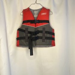 New DBX Youth Verve Ski Wakeboard Vest Type III PFD 50-60 LBS Red Black Gray